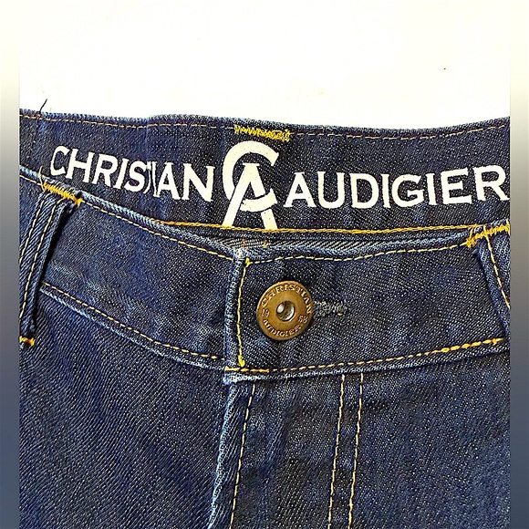 Christian Audigier Dark Indigo Straight Jeans‎ Size 36/30 - Picture 5 of 10